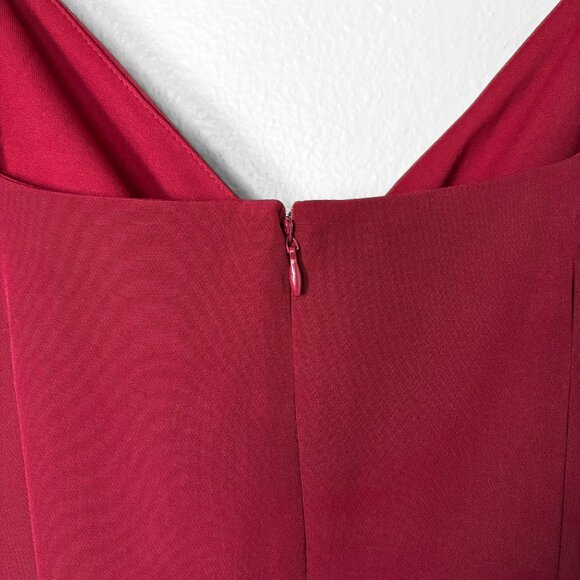 BCBGeneration Faux Wrap Burgundy Red Mini Dress Womens Size 12 Holiday Party - Picture 6 of 15